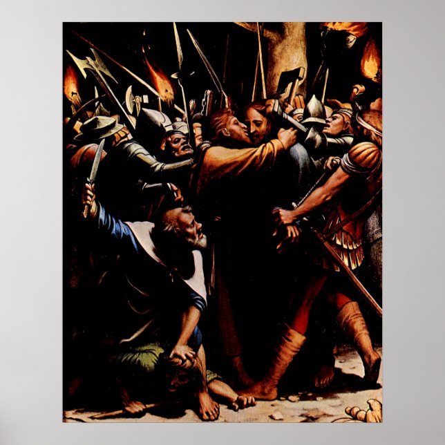 Jesus betrayed by Judas Iscariot Poster (Frente)