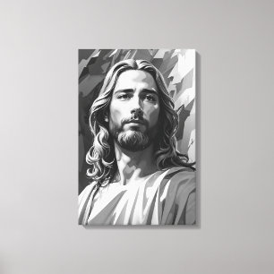 Jesus Black and White Canvas Art