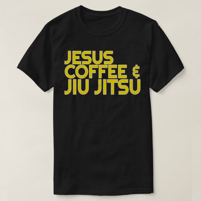 Jesus Café Jiu Jitsu Camisa para Cristão Marcial (Frente do Design)