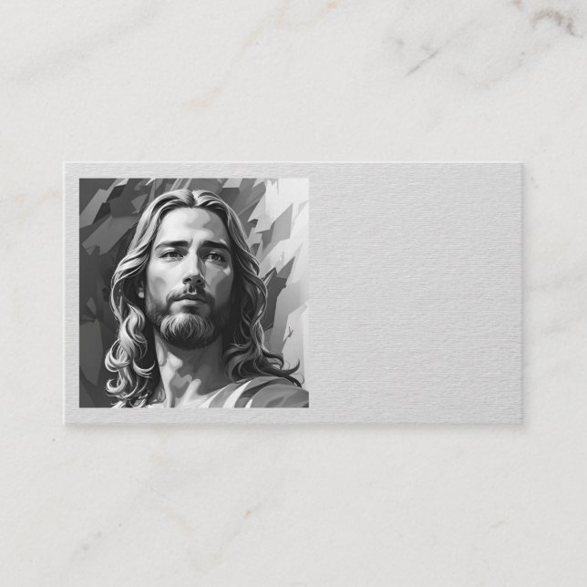 Jesus Cartões de visitas Pretos e Brancos (Frente)