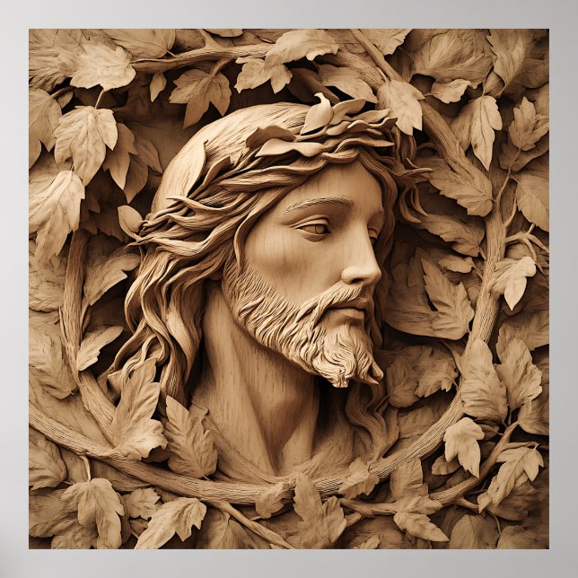 Jesus Carving Art Poster (Frente)