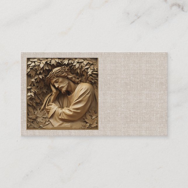 Jesus Carving Cartões de visitas (Frente)