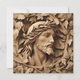 Jesus Carving Greeting Card
