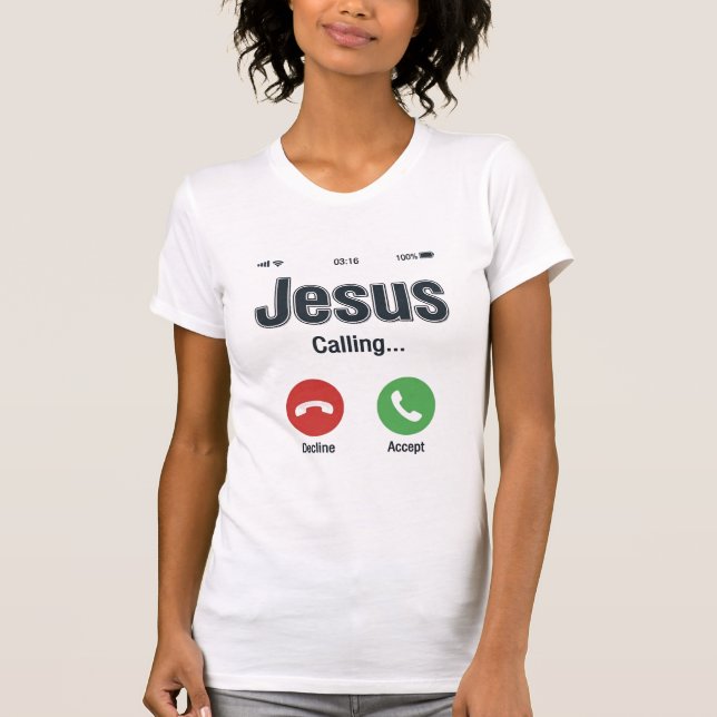 Jesus Chamando Design de Camiseta Cristã para Tela (Frente)