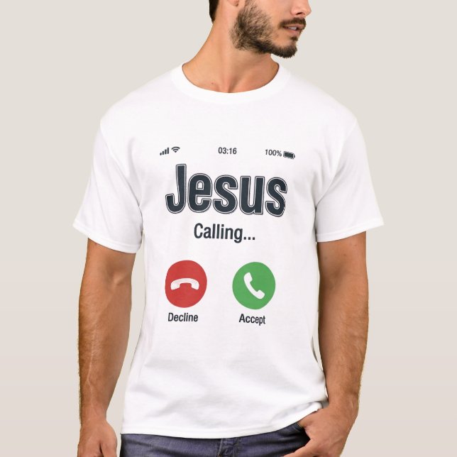 Jesus Chamando Design de Camiseta Cristã para Tela (Frente)
