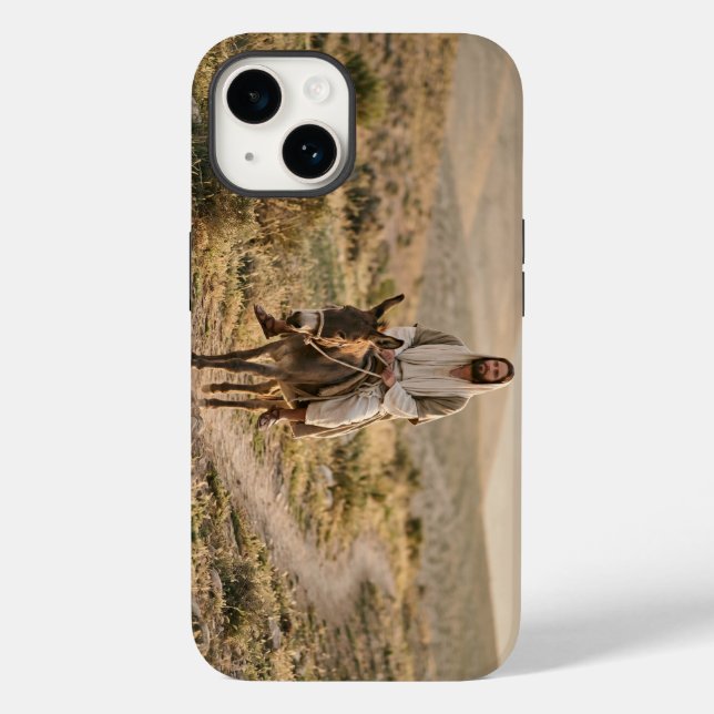 Jesus Christ Riding a Donkey Christian iPhone Case (Verso)