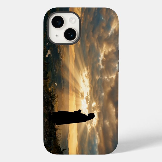 Jesus Christ Silhouette Holy Light Sunset Case (Verso)