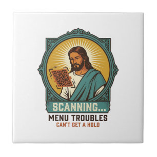 Jesus Código QR Borroso Não Funciona Menu Humor Té