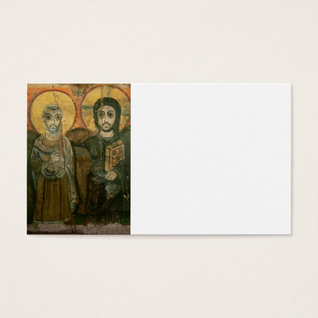Jesus com Ícone Copta Abade (Frente)