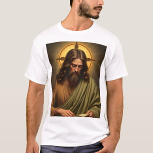 Jesus Contemplativo com Camiseta Halo Men