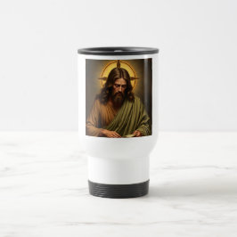 Jesus Contemplativo com Caneca de viagem Halo