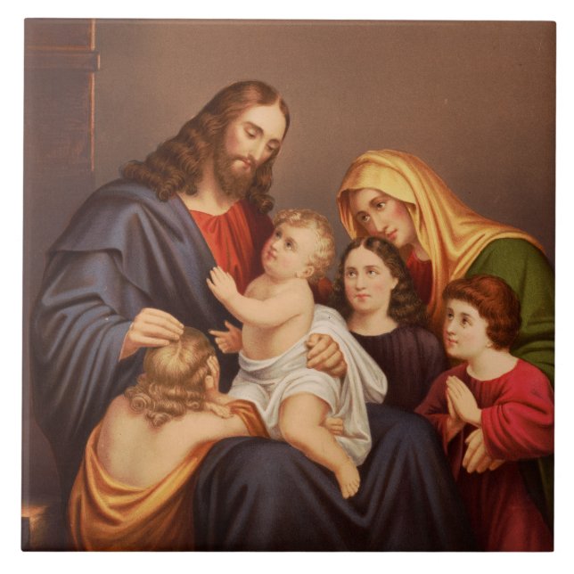 Jesus Cristo com Crianças Arte Fina Premium (Frente)