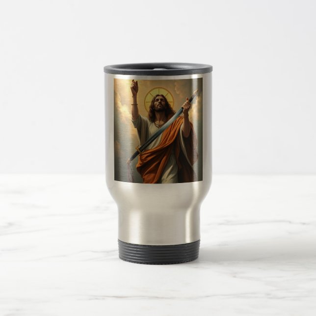 Jesus Cristo é a Caneca de viagem do King Steel (Centro)