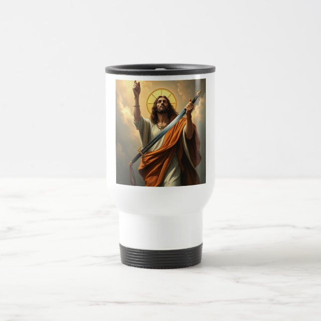 Jesus Cristo é Caneca de Viagem de Aço King (Centro)