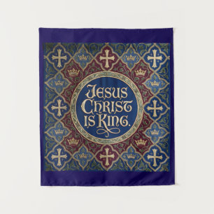 'Jesus Cristo é REI' Tapeçaria Cristã Inspirada