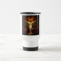 Jesus Cristo é Risen Caneca de viagem