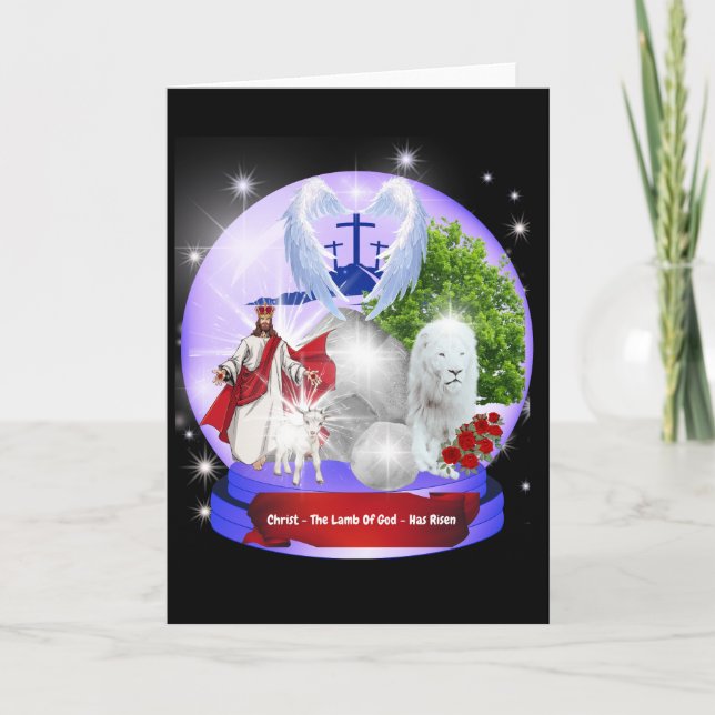 Jesus Cristo Lamb de Deus Levantou Cartão Saudável (Frente)