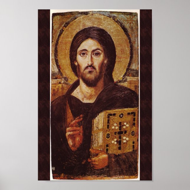 Jesus Cristo Pantocrator - Ícone Cristão Poster (Frente)