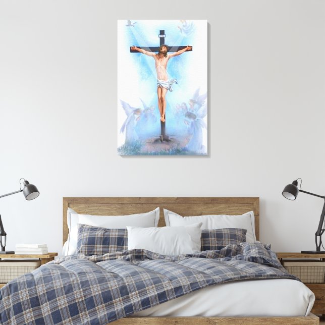 Jesus cruzando com Canvas de pássaros (Insitu(Quarto))