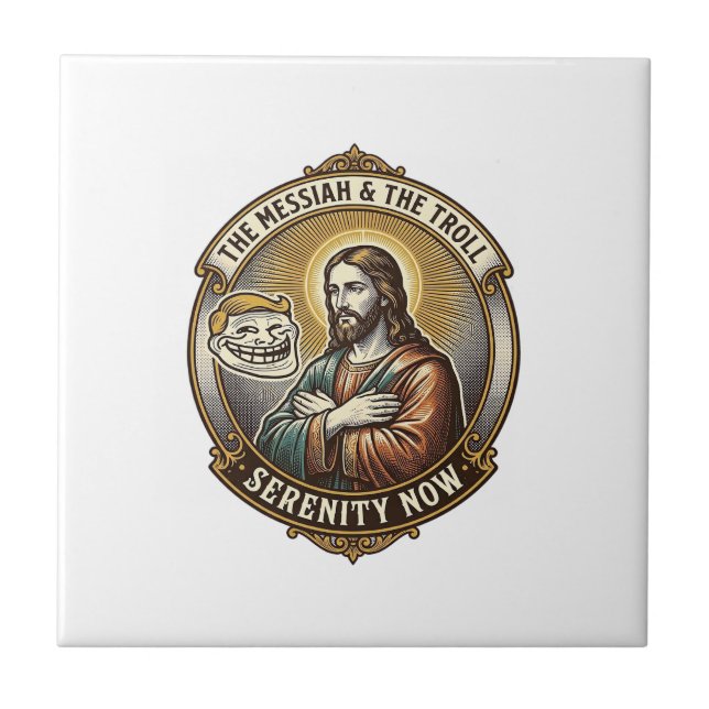 Jesus Cruzando os Braços Emoji de Rosto de Troll d (Frente)