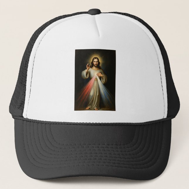 Jesus da Misericórdia Divina Boné de Caminhoneiro (Frente)