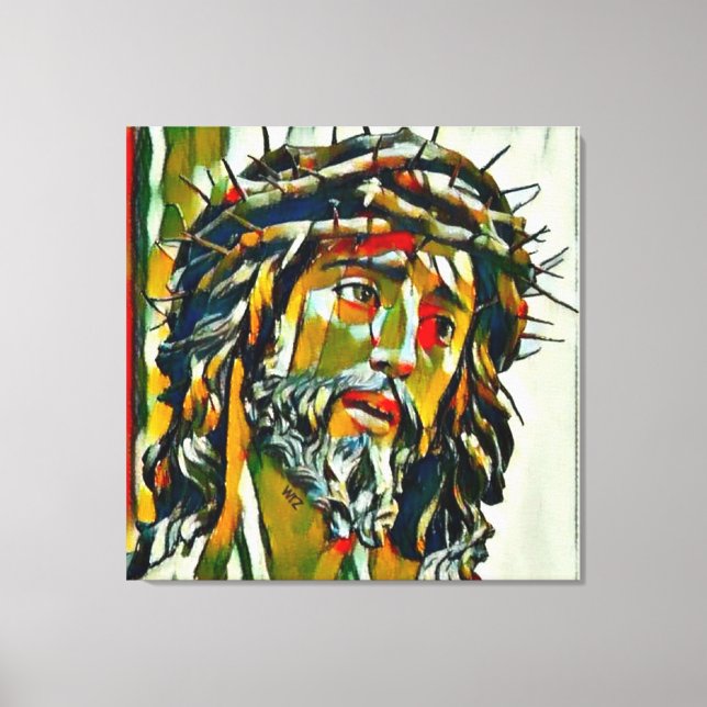 Jesus De Nazareth Oil On Canvas Retrato (Frente)