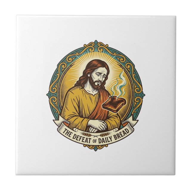 Jesus Derrotado Fumando Torradas Queimadas Cozinha (Frente)