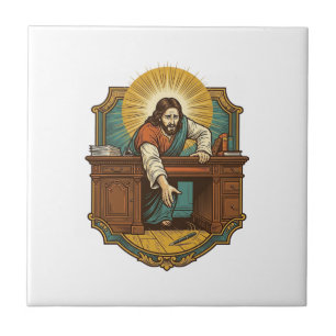 Jesus Derrubou Caneta Atrás de Pesada Mesa Humor D