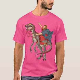Jesus Dirigindo Um Raptor De Camisa Dinossauro Din
