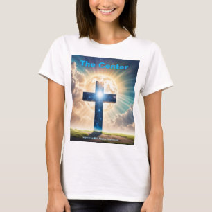 Jesus é a camiseta da cruz central da mulher