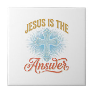 Jesus É a Resposta Desenho Vetorial Cruz Cristã_