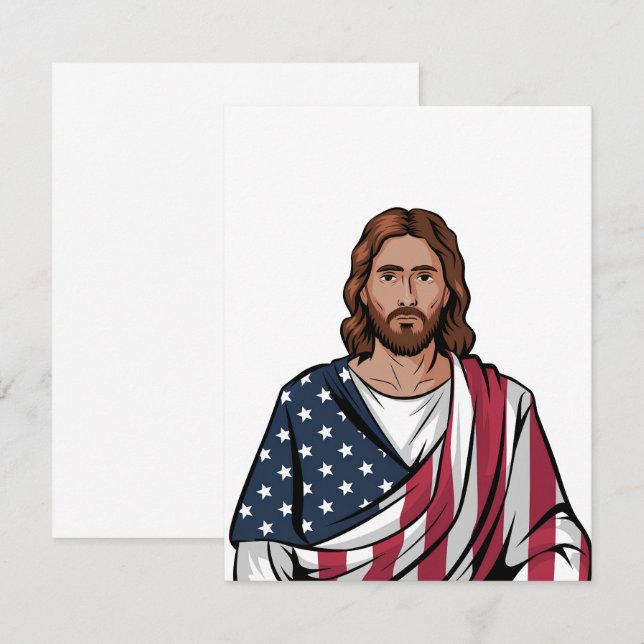 Jesus e bandeira americana (Frente/Verso)