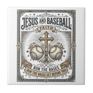 Jesus e Beisebol Cristão Vintage