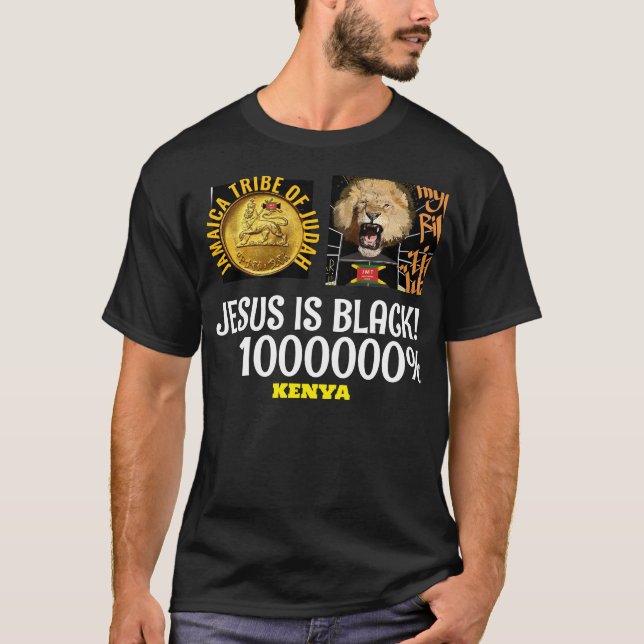 JESUS É Camisa Negra KENYA Básica Escura (Frente)