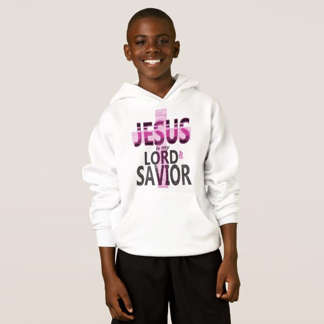 Jesus é meu Hoodie do miúdo do senhor e do (Frente Completa)