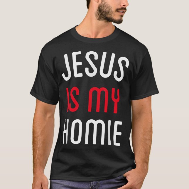 Jesus É Meu Parceiro Camiseta de Citação Engraçada (Frente)