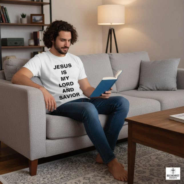 "Jesus é meu Senhor e Salvador" Camiseta masculina (Criador carregado)