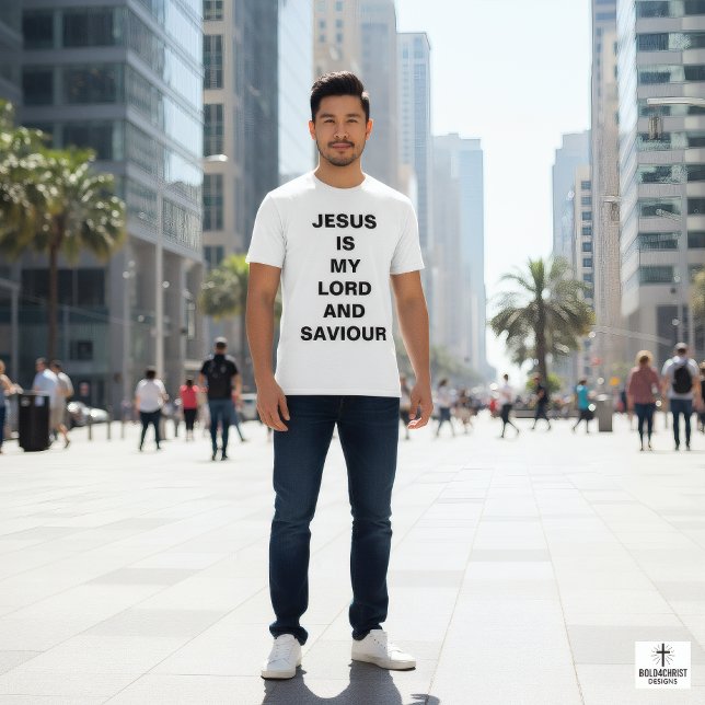 "Jesus é meu Senhor e Salvador" Camiseta masculina (Criador carregado)