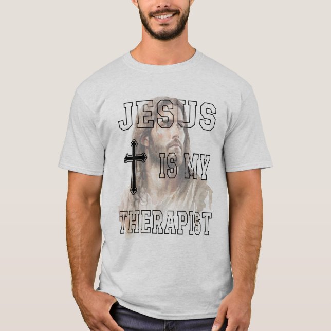 Jesus é minha camiseta clássica terapeuta (Frente)