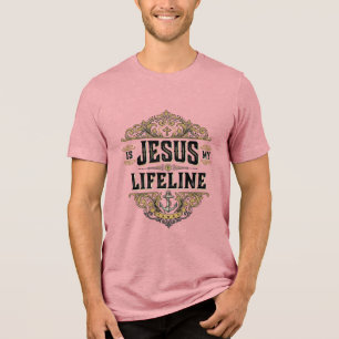 Jesus É Minha Linha da Vida Camisa Vintage Cristã