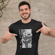 JESUS É MINHA ROCHA Camiseta Cristã Isométrica