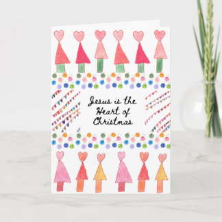Jesus é o coração do cartão de Natal