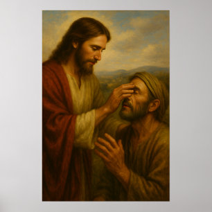 Jesus E O Homem Cego™ Arte de Parede LDS Poster