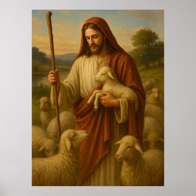 Jesus É o Pastor #2™ Arte de Parede LDS Poster (Frente)