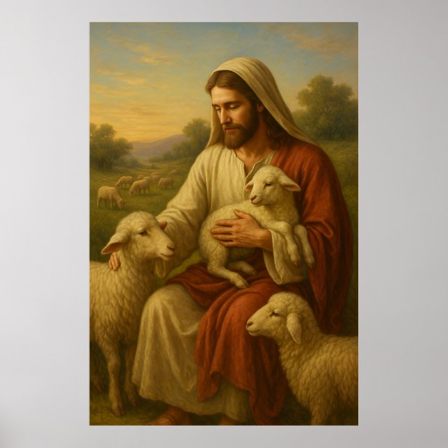 Jesus é o Shephard #1™ LDS Wall Art Poster (Frente)