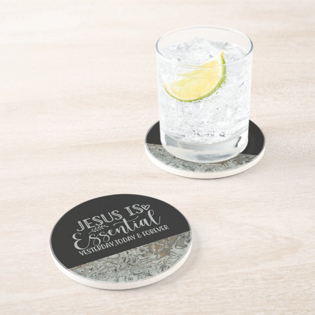 Jesus é Porta copos de Sandstone Essencial (Lateral)