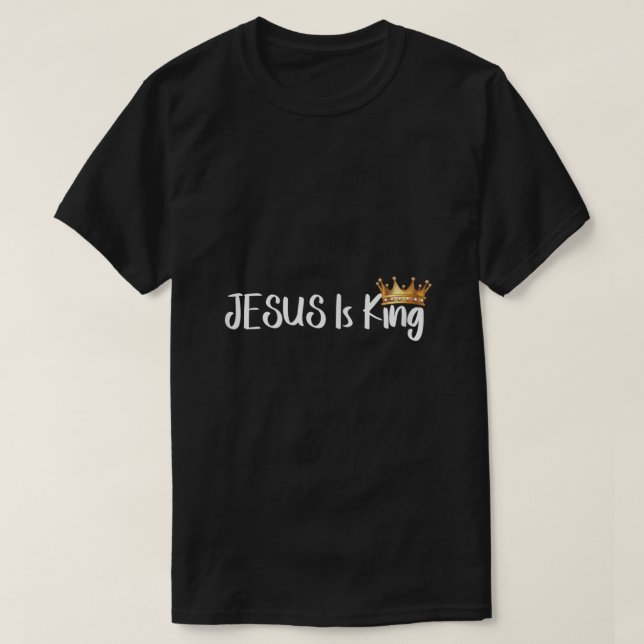 Jesus é rei camisa homens cristãos religiosos (Frente do Design)