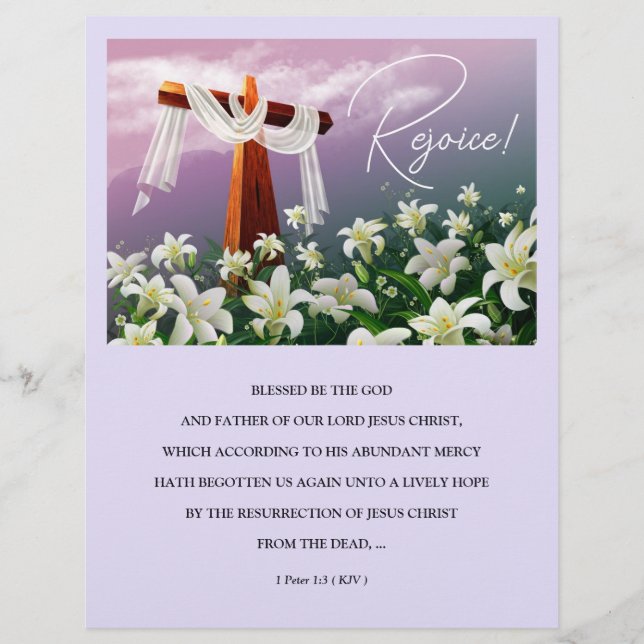 Jesus é Risen! Boletins da Igreja páscoa (Frente)