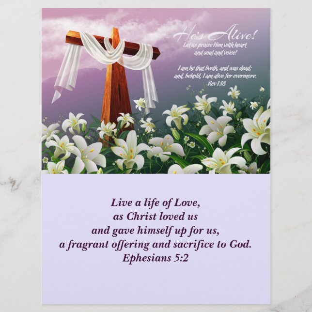 Jesus é Risen! Boletins da Igreja páscoa (Frente)