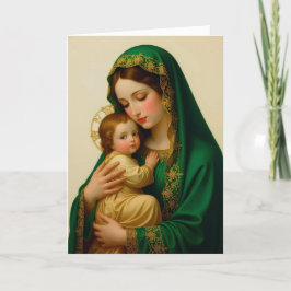 Jesus e Sua Mãe Dobraram Cartão Saudável